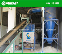 Máy sấy cát thùng quay trong dây chuyền sản xuất vữa khô