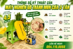 Thông số kỹ thuật của máy nghiền gỗ 3 tấn
