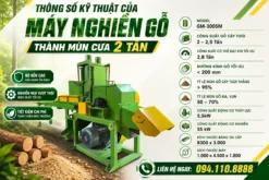 Thông số kỹ thuật của máy nghiền gỗ mùn cưa 2 tấn