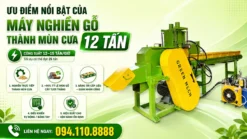 Ưu điểm nổi bật của máy nghiền gỗ 12 tấn