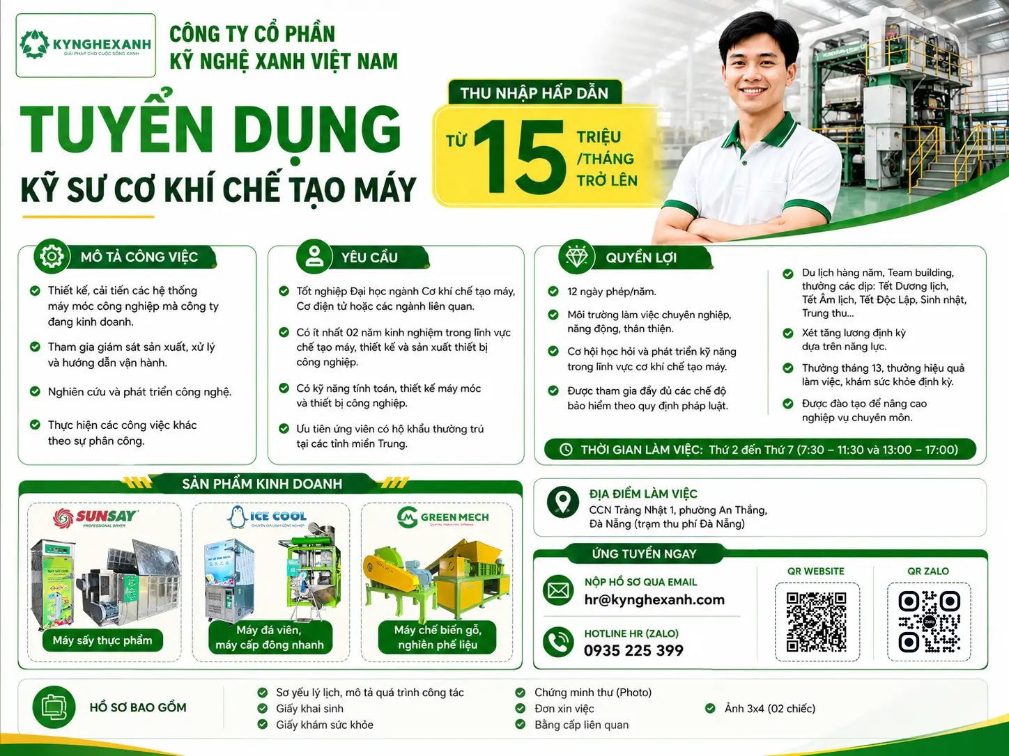 Tuyển dụng kỹ sư cơ khí chế tạo máy 