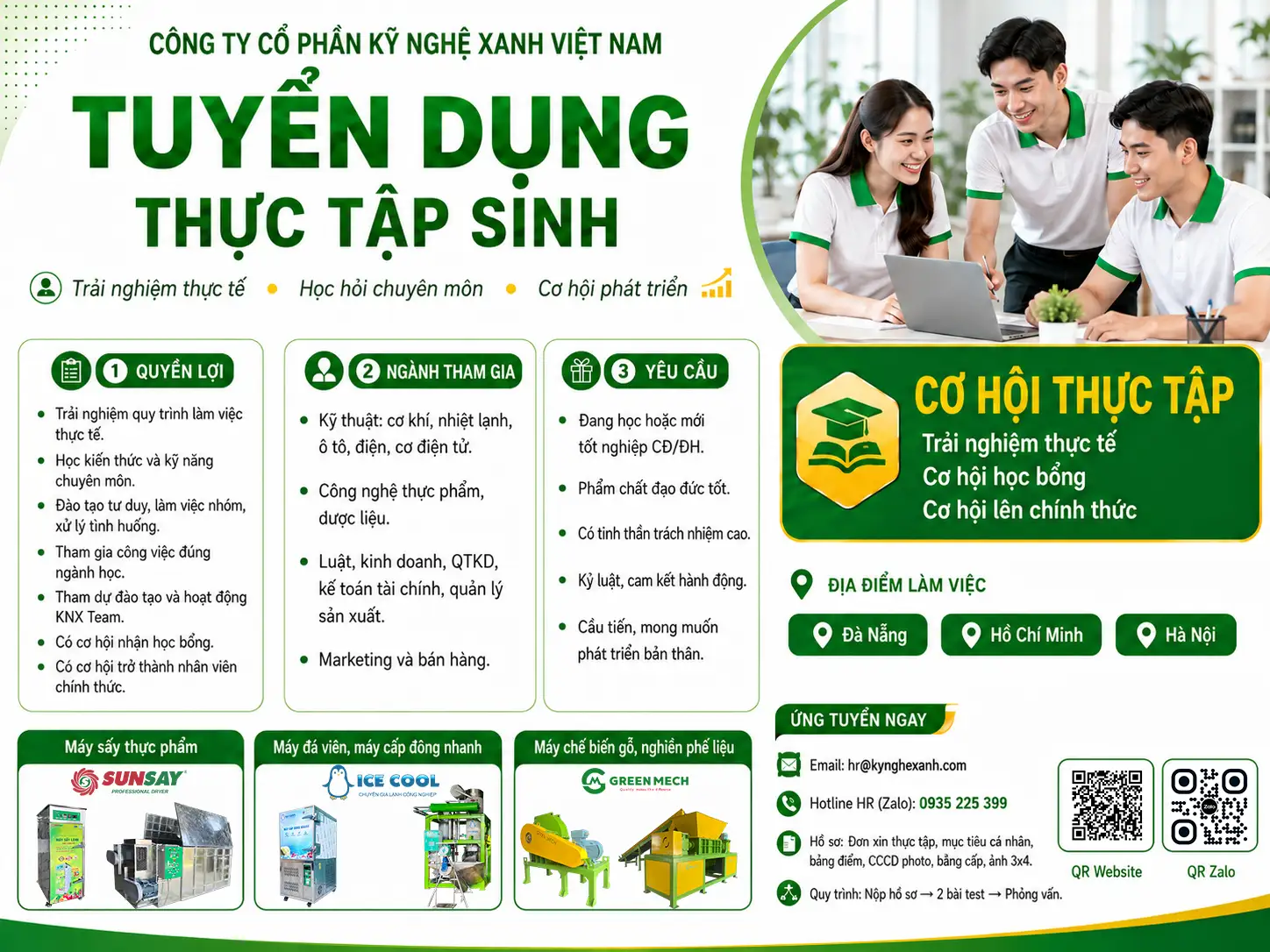 KNX Tuyển dụng thực tập sinh các ngành