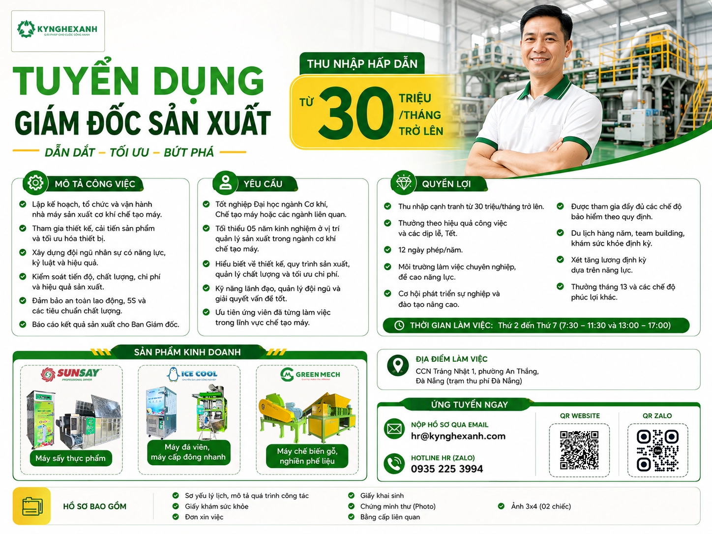 KNX Tuyển dụng giám đốc sản xuất