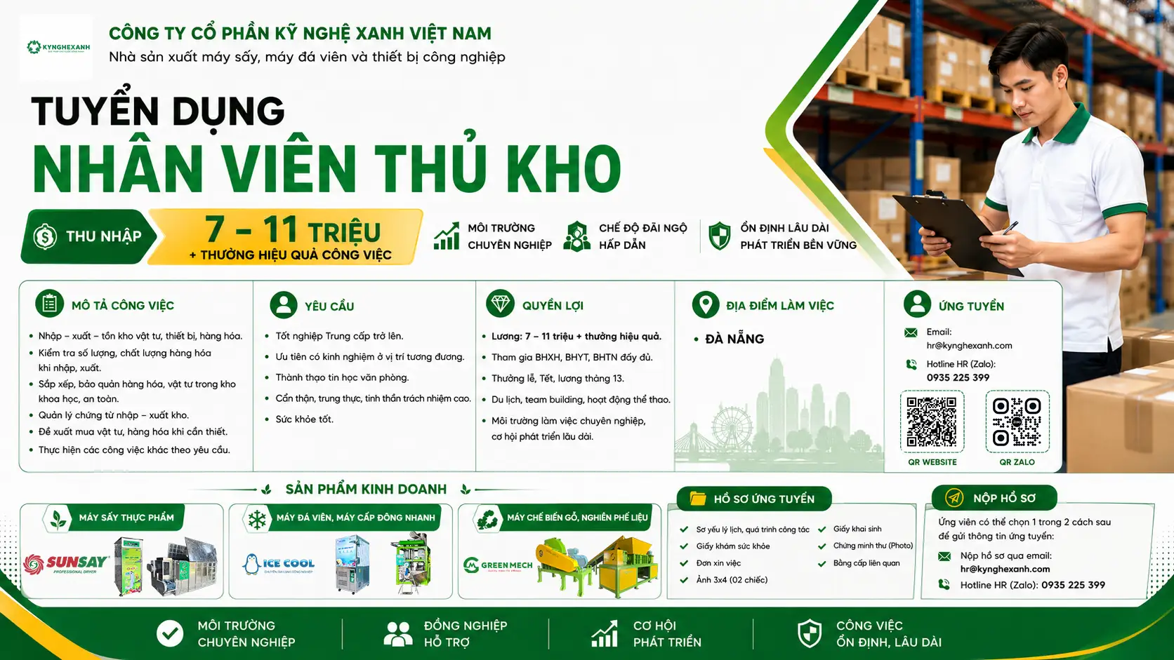 Tuyển dụng nhân viên thủ kho