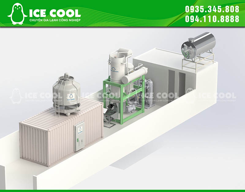Thiết kế nhà máy đá viên và kho lạnh container bảo quản