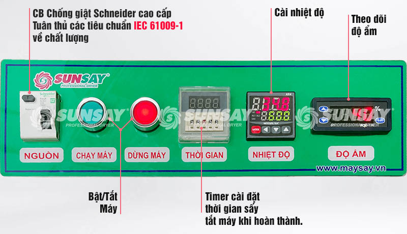 Bảng điều khiển máy sấy lạnh SUNSAY