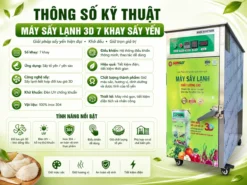 Thông số kỹ thuật máy sấy lạnh 7 khay