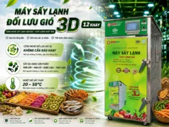 Máy sấy lạnh đối lưu 12 khay HMI SUNSAY có thiết kế đẹp