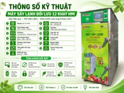 Thông số kỹ thuật của máy sấy lạnh 12 khay HMI