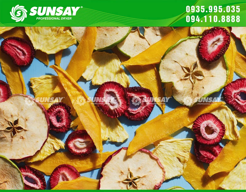Nhiệt độ sấy rất quan trọng trong quá trình sấy trái cây, là yếu tố quan trọng để sản phẩm có màu đẹp