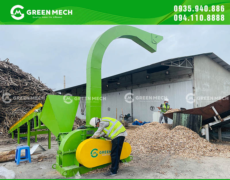 Lắp đặt máy băm gỗ 5 tấn tại Bình Định