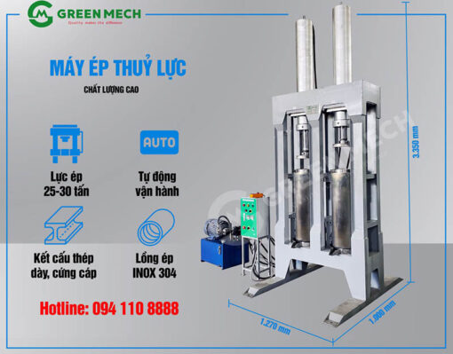 Cấu tạo của máy ép thuỷ lực 2 ty ben GREEN MECH