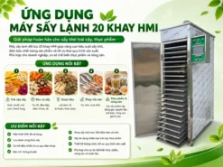 Ứng dụng máy sấy lạnh 20 khay HMI đa dạng