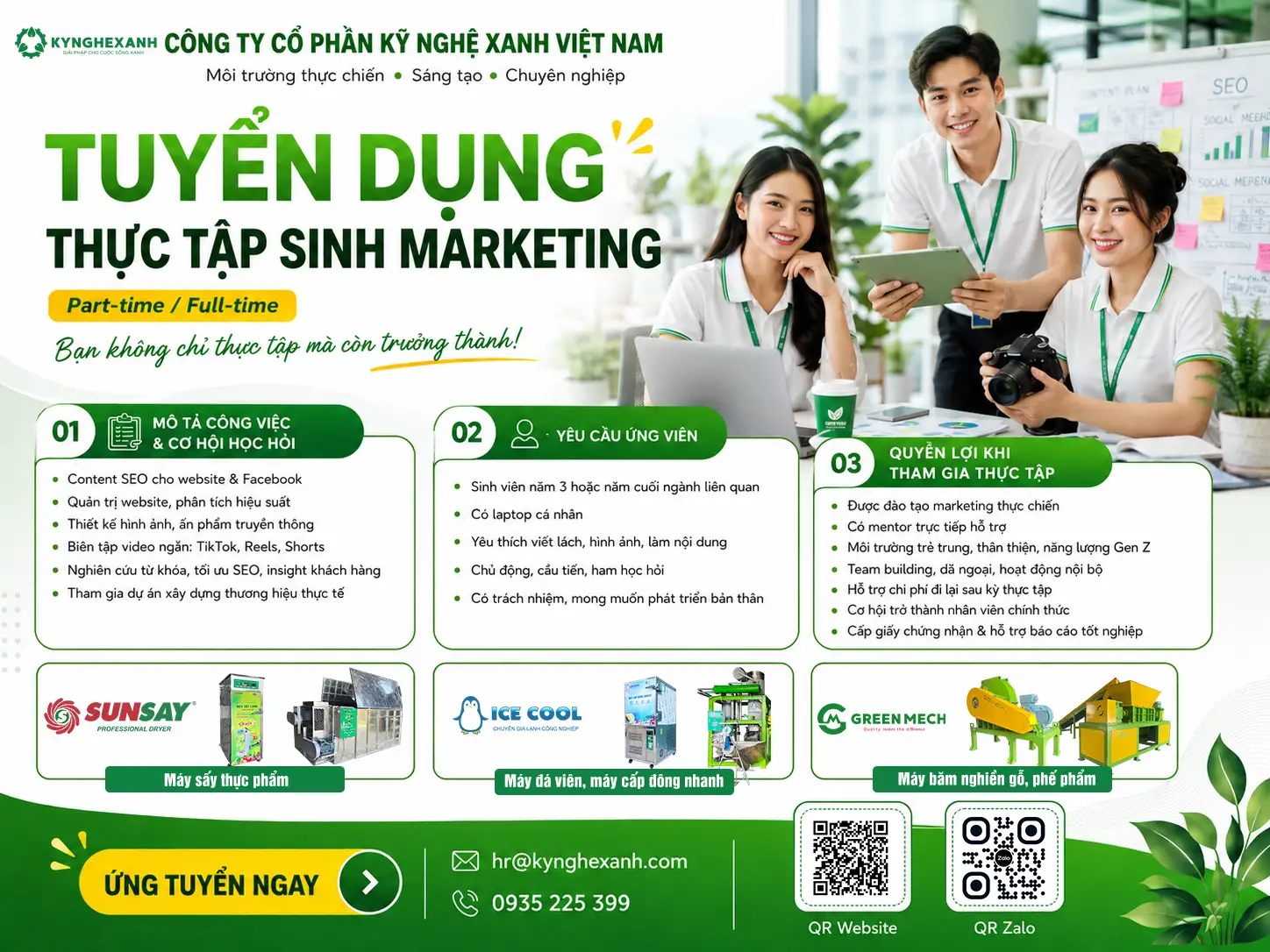 Tuyển dụng thực tập sinh Marketing