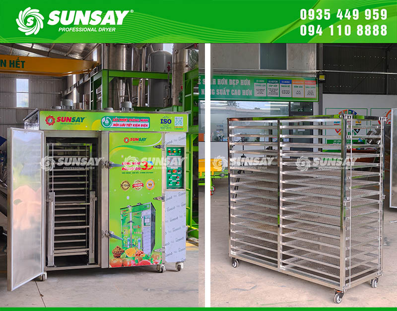 Cung cấp máy sấy nhiệt đối lưu 64 khay cho công ty Holifood