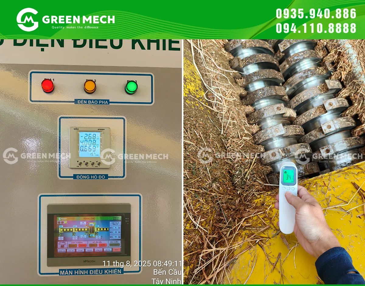 Tủ điện điều khiển có màn hình HMI để dễ dàng theo dõi quá trình hoạt động