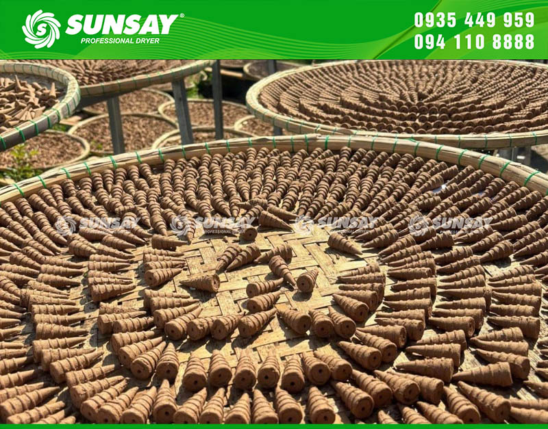 Nụ trầm hương được sấy bởi máy sấy nhiệt SUNSAY tăng chất lượng của trầm