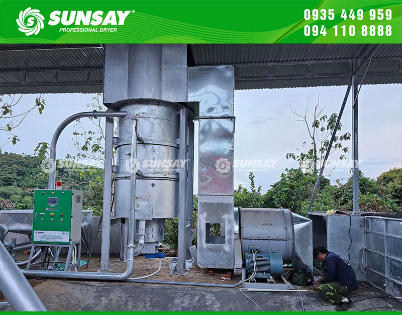 SUNSAY Việt Nam vừa hoàn thiện lắp đặt lò đốt cấp trấu tự động tại Lâm Đồng, mang đến giải pháp nhiệt sạch, tiết kiệm nhiên liệu cho các cơ sở sấy cà phê