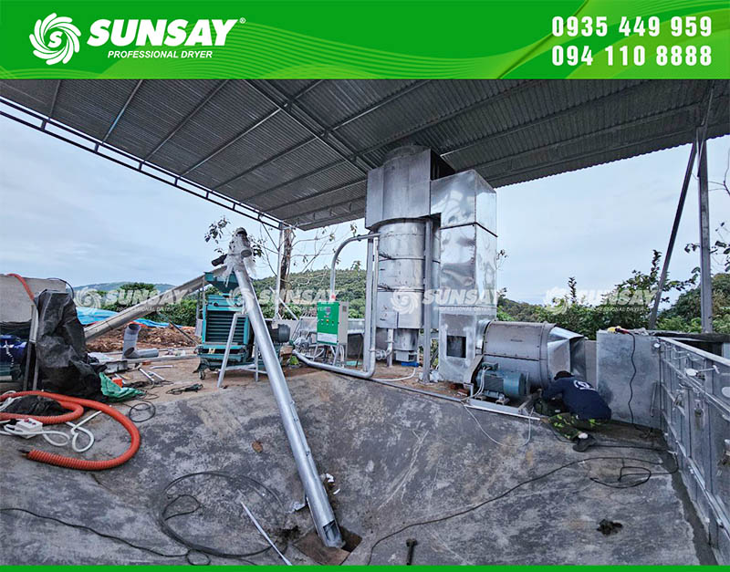 Lò đốt được lắp đặt cho hệ thống sấy cà phê sạch tại Lâm Đồng