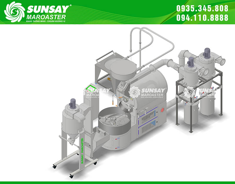 Bộ làm mát nhanh khóa hương tức thì, giữ nguyên cấu trúc và màu sắc tự nhiên của hạt rang.