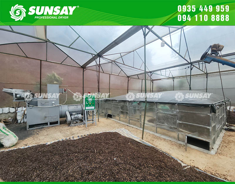 Lắp đặt máy sấy vĩ ngang 5 tấn đến Đắk Nông sấy cà phê, nâng cao chất lượng hạt cà phê sau thu hoạch 