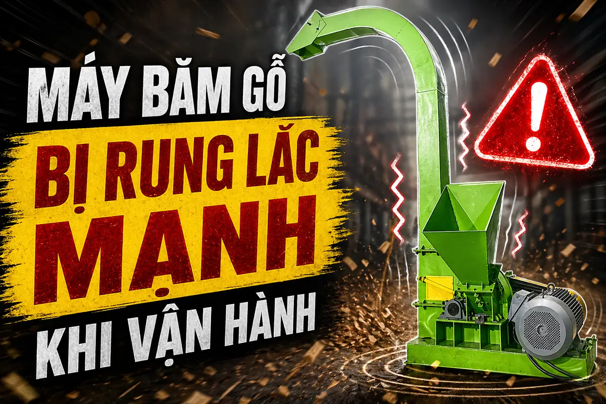 Máy băm gỗ bị rung lắc mạnh khi vận hành là dấu hiệu cảnh báo hệ thống đang mất cân bằng, cần kiểm tra ngay để tránh hỏng hóc nghiêm trọng.