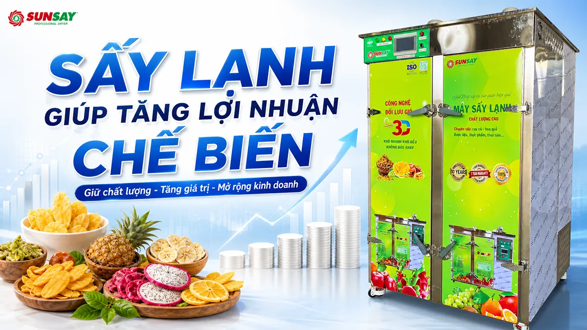 Máy sấy lạnh đối lưu gió, sấy đa dạng các loại thực phẩm, trái cây