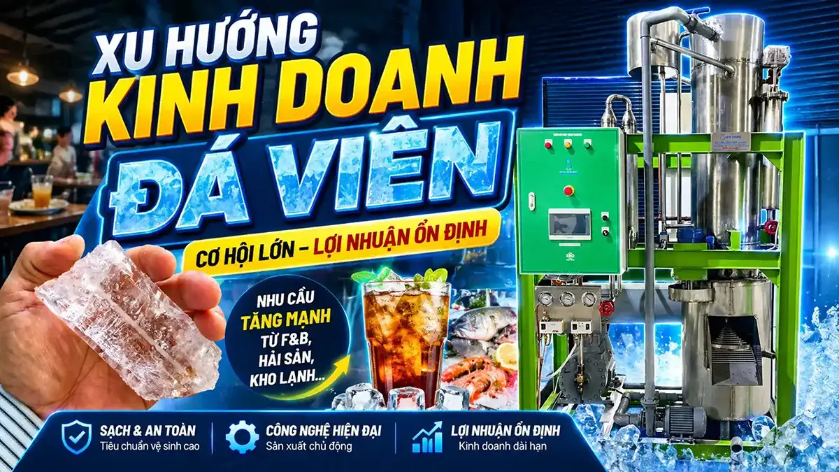Xu hướng kinh doanh đá viên hiện nay không còn là lựa chọn phụ, mà là cơ hội đầu tư ổn định và bền vững