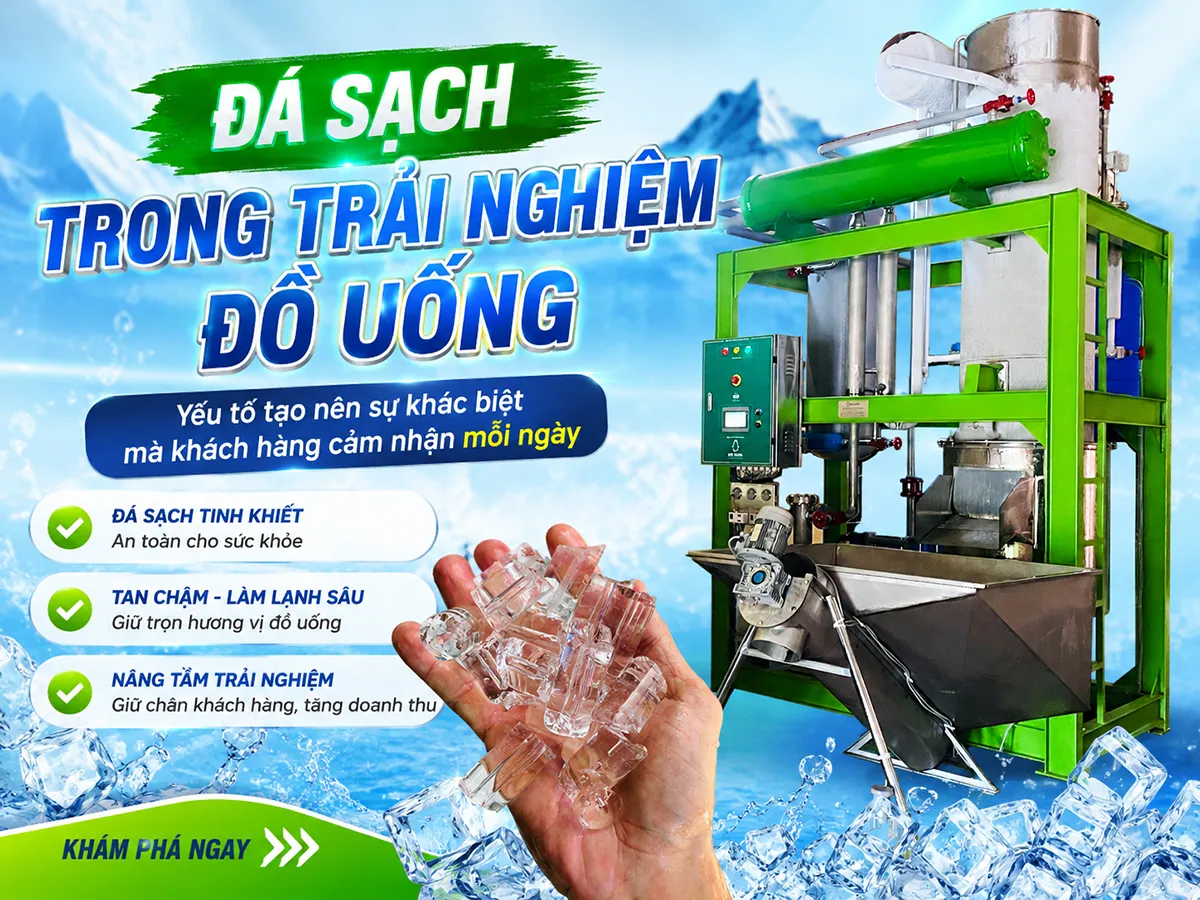 Đá sạch trong trải nghiệm đồ uống là yếu tố quan trọng giúp giữ trọn hương vị và nâng cao sự hài lòng của khách hàng.
