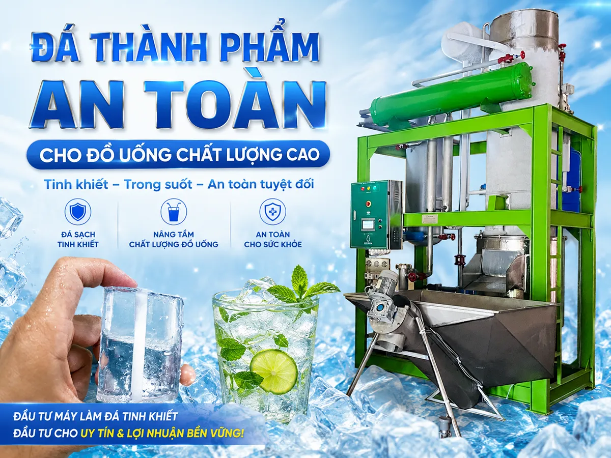 Đá sạch là yếu tố quan trọng tạo nên đồ uống chất lượng. Máy đá viên ICE COOL giúp tạo ra đá thành phẩm an toàn cho đồ uống với quy trình làm đá hiện đại và ổn định.