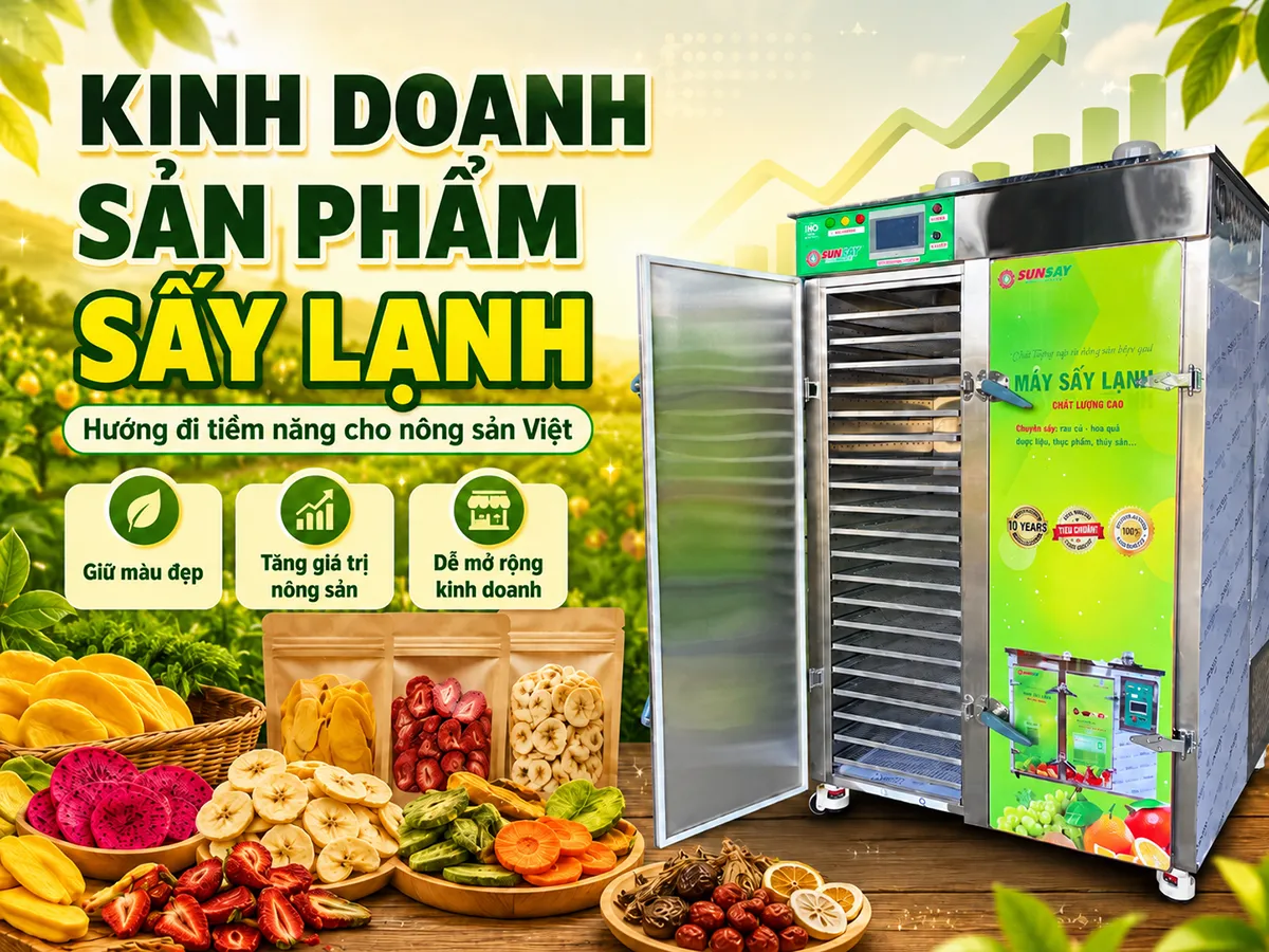 Kinh doanh sản phẩm sấy lạnh là hướng đi tiềm năng giúp nâng cao giá trị nông sản, kéo dài thời gian bảo quản và tạo ra sản phẩm chất lượng cao cho thị trường hiện đại.