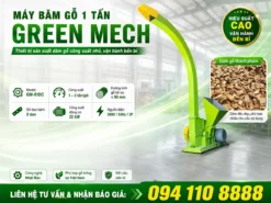 Máy băm gỗ 1 tấn phù hợp cho hộ kinh doanh và xưởng nhỏ muốn xử lý gỗ vụn, cành cây, bìa gỗ nhanh hơn thay vì làm thủ công.
