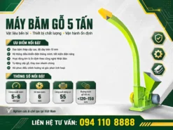 Về tổng thể, máy băm gỗ 5 tấn là giải pháp phù hợp cho doanh nghiệp vừa và nhỏ muốn tận dụng gỗ tạp, cành cây và phế phẩm lâm nghiệp hiệu quả hơn.