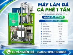 Đá sạch – viên đều – lâu tan, máy làm đá cà phê 1 tấn đáp ứng tốt nhu cầu pha chế đồ uống mỗi ngày.