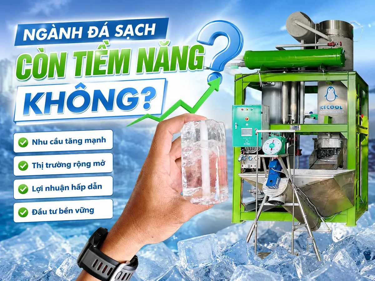 Ngành đá sạch có còn tiềm năng không? Câu trả lời nằm ở nhu cầu ngày càng cao về đá viên an toàn, sạch và ổn định cho kinh doanh đồ uống.