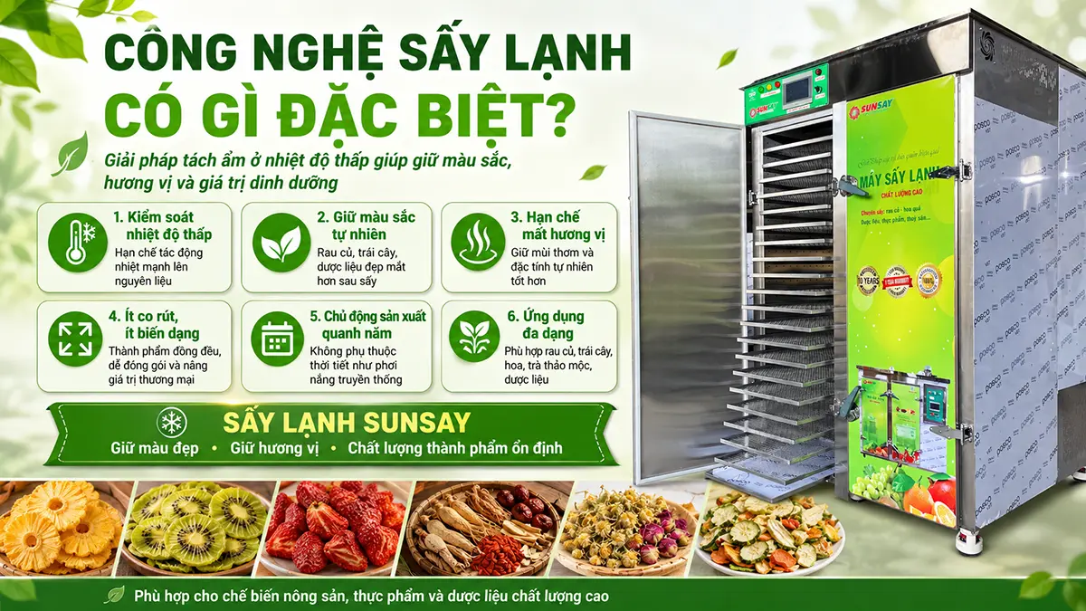 Công nghệ sấy lạnh có gì đặc biệt trong việc giữ màu sắc và hương vị tự nhiên?