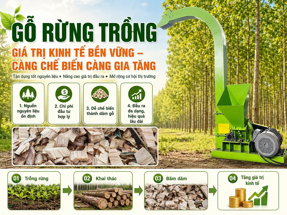 Giá trị kinh tế của gỗ rừng trồng được nâng cao khi nguyên liệu được khai thác, phân loại và chế biến đúng hướng.