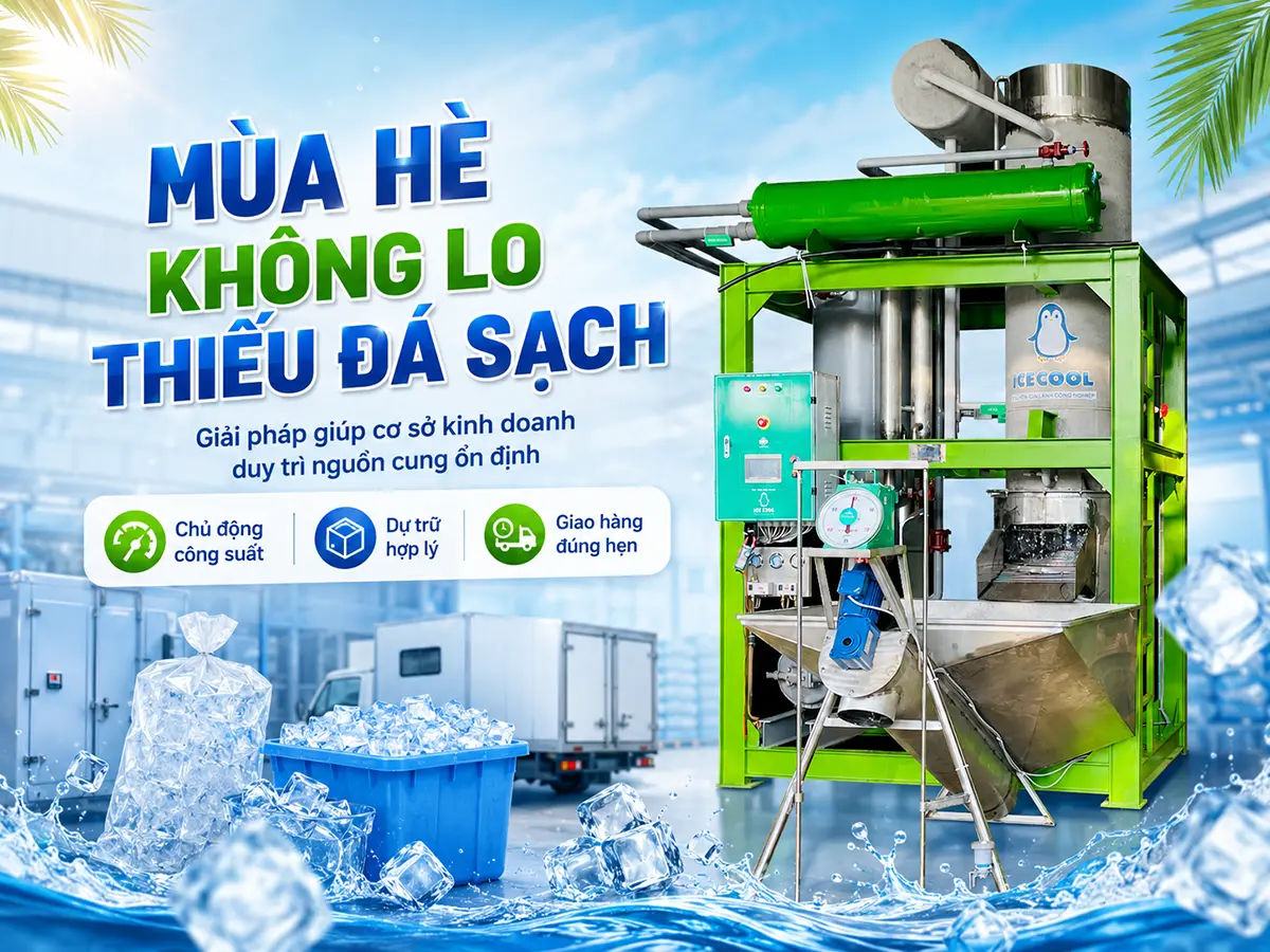 Đảm bảo nguồn cung đá sạch mùa hè giúp cơ sở chủ động phục vụ khách hàng trong mùa cao điểm.