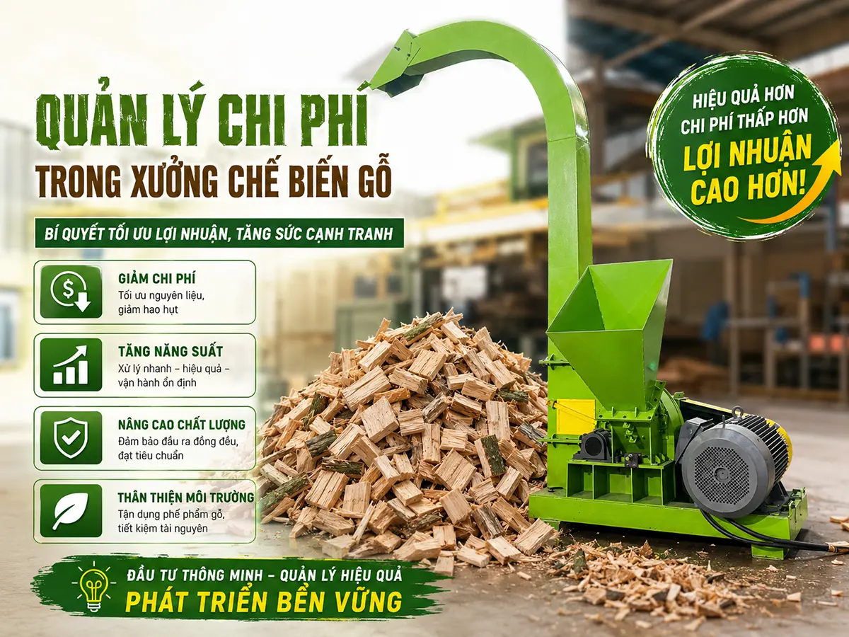 Quản lý chi phí trong xưởng chế biến gỗ giúp doanh nghiệp kiểm soát nguyên liệu, điện năng và hiệu suất sản xuất.